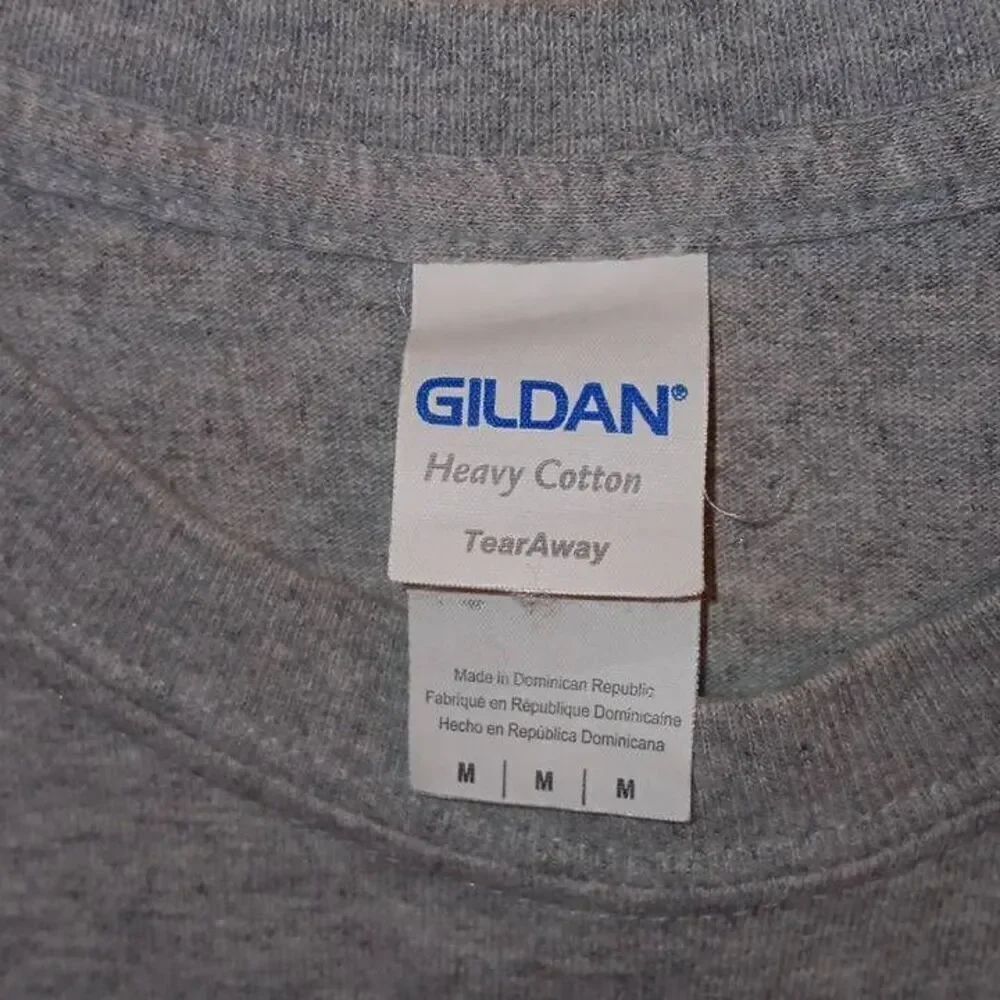Philly Tee Brand Gildan Heavy Cotton Size Medium PTP 19" Length 26" Color Gre - Picture 3 of 7